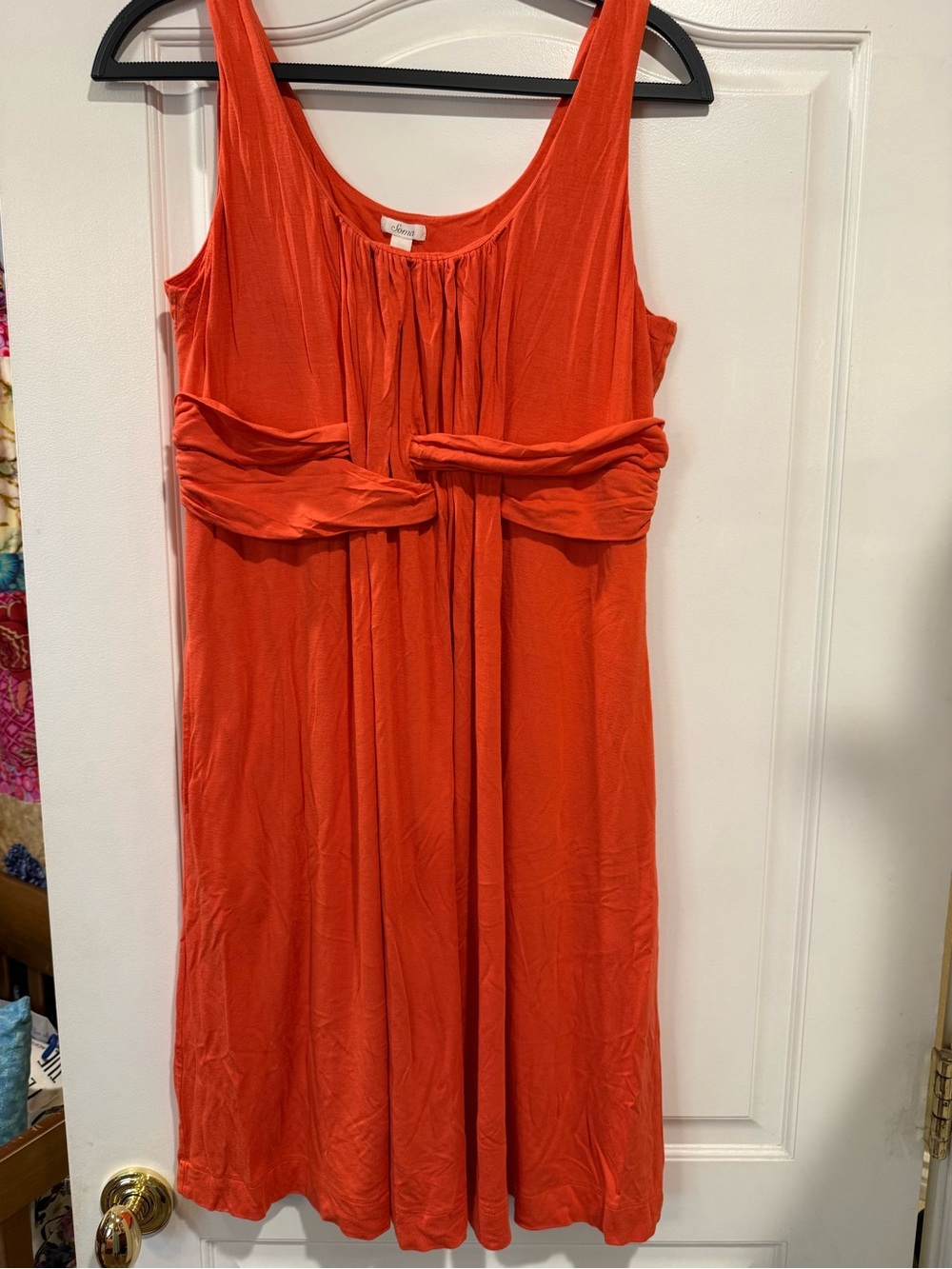 Soma Sleeveless Midi Dress in Bright Orange